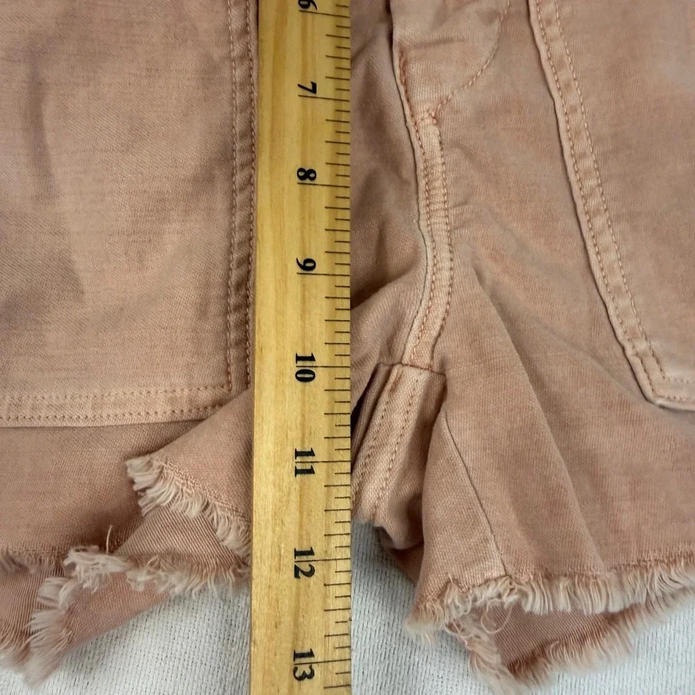 American Eagle Women 0 Dusty Rose Utility Shorts High Rise Raw Hem Stretch 1270